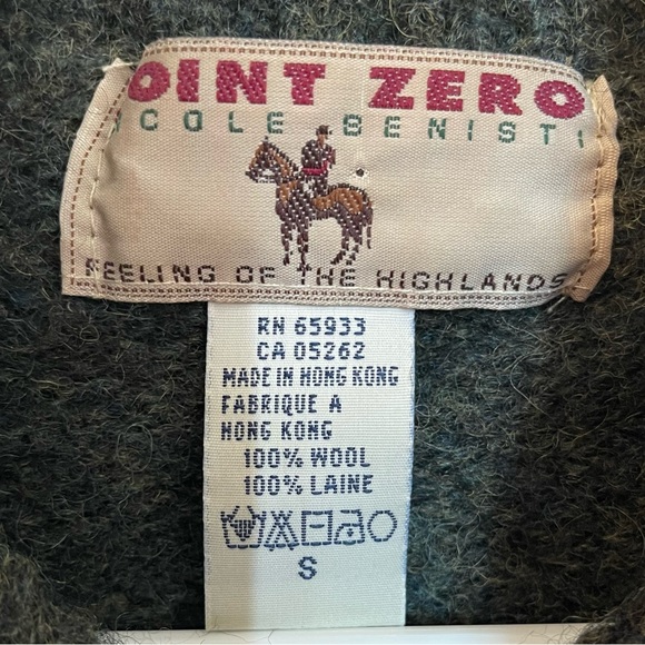 Vintage 100% Wool Sweater Floral Embroidered & Leather Elbow Pat… - Picture 5 of 12